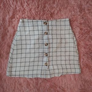 Lydelle Plaid Black & White Mini Skirt Size S